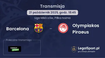 Barcelona - Olympiakos Piraeus gdzie oglądać?
