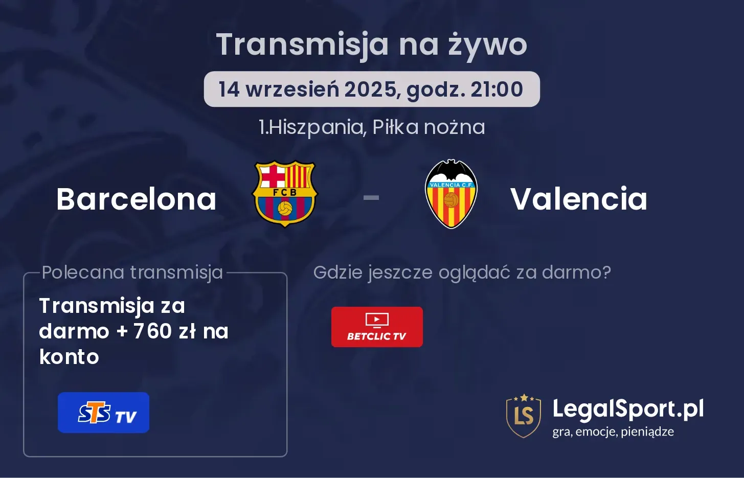 Barcelona - Valencia gdzie oglądać?