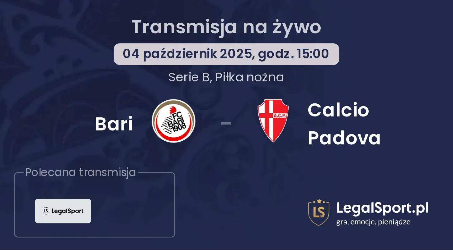Bari - Calcio Padova gdzie oglądać?