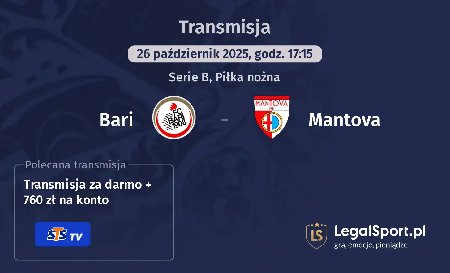 Bari - Mantova Transmisje