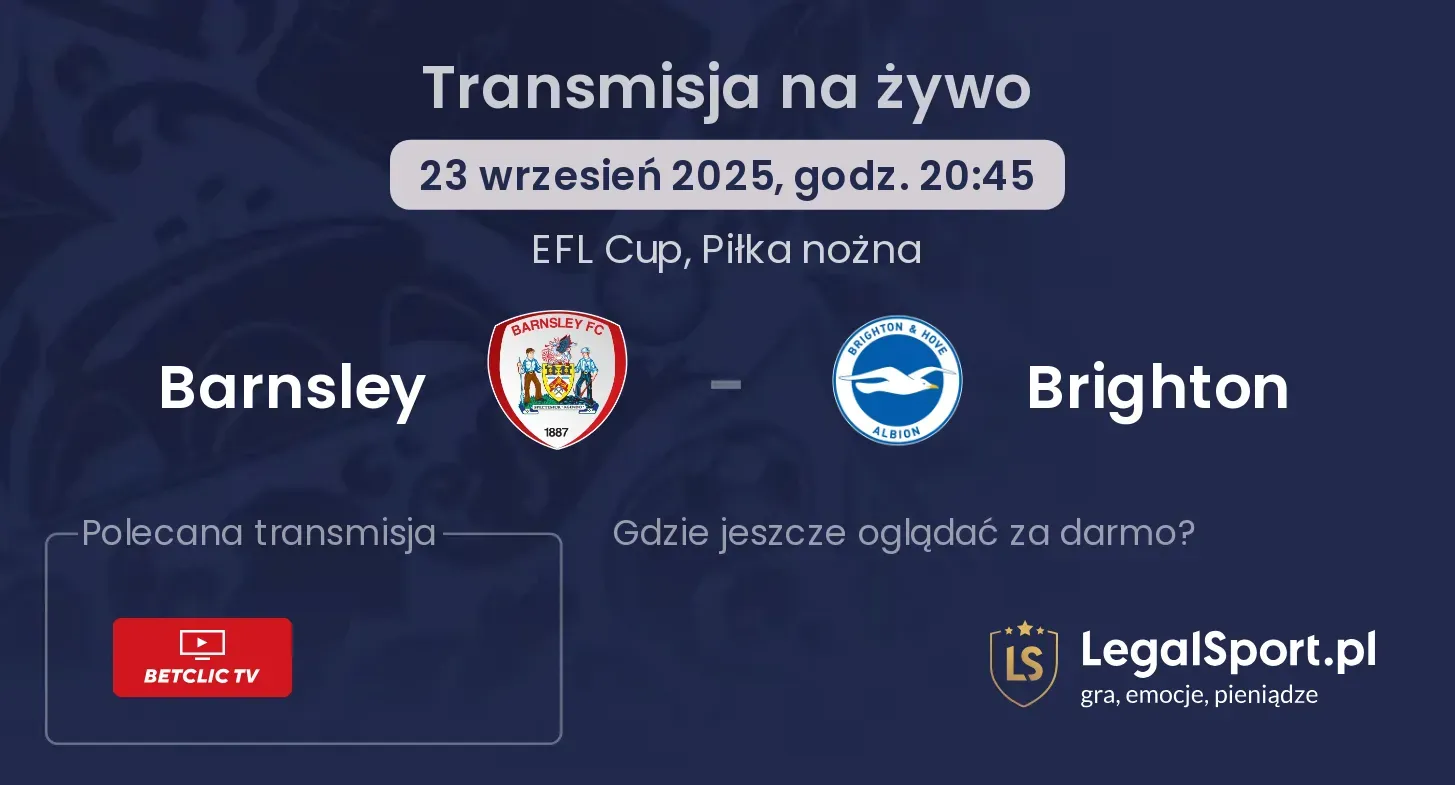 Barnsley - Brighton gdzie oglądać?