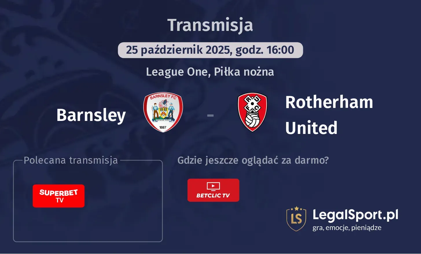 Barnsley - Rotherham United gdzie oglądać?