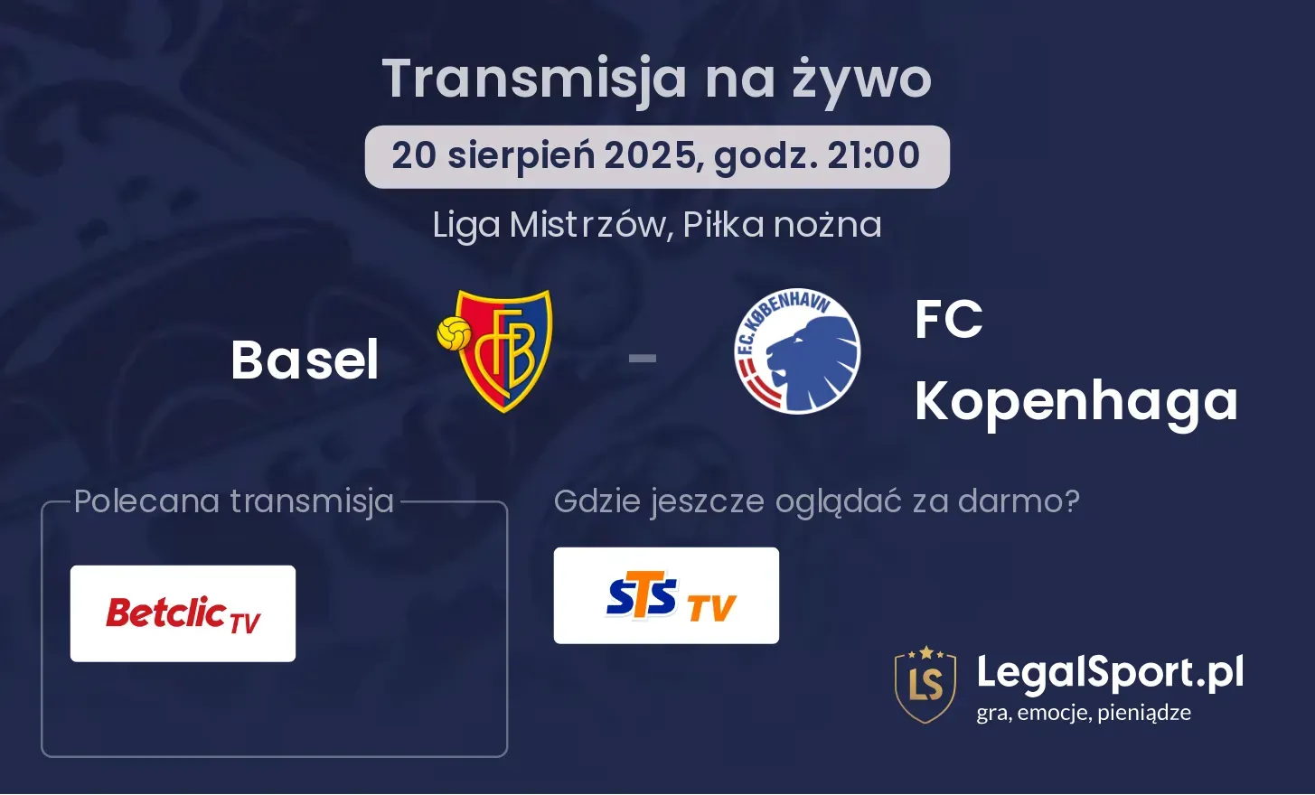 Basel - FC Kopenhaga transmisja na żywo