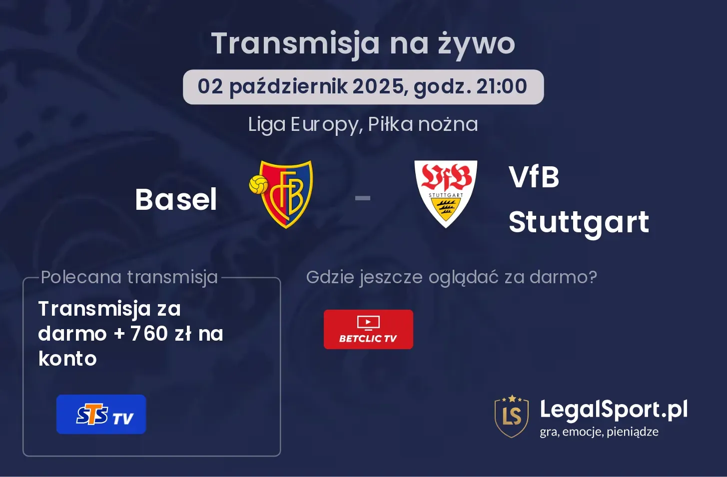 Basel - VfB Stuttgart transmisja na żywo