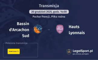 Bassin d'Arcachon Sud - Hauts Lyonnais gdzie oglądać? (20.12)