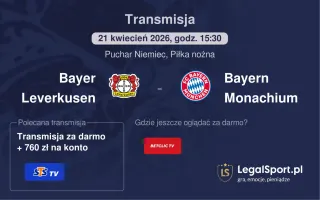 Bayer Leverkusen - Bayern Monachium gdzie oglądać? (21.04)