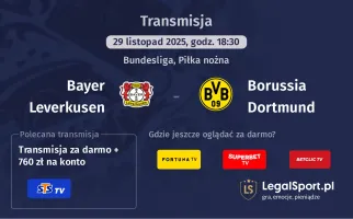 Bayer Leverkusen - Borussia Dortmund gdzie oglądać? (29.11)