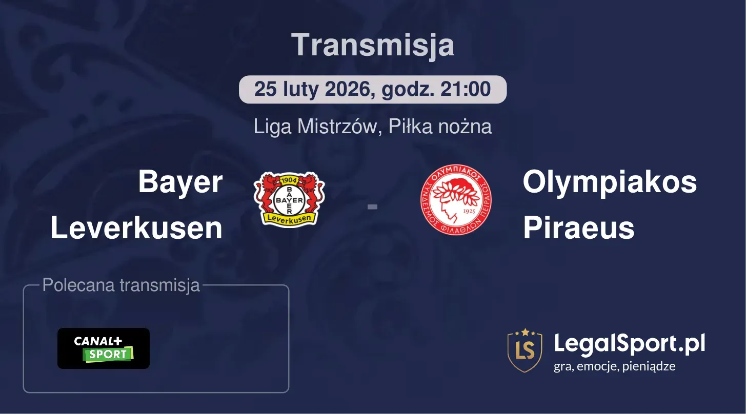 Bayer Leverkusen - Olympiakos Piraeus Transmisje