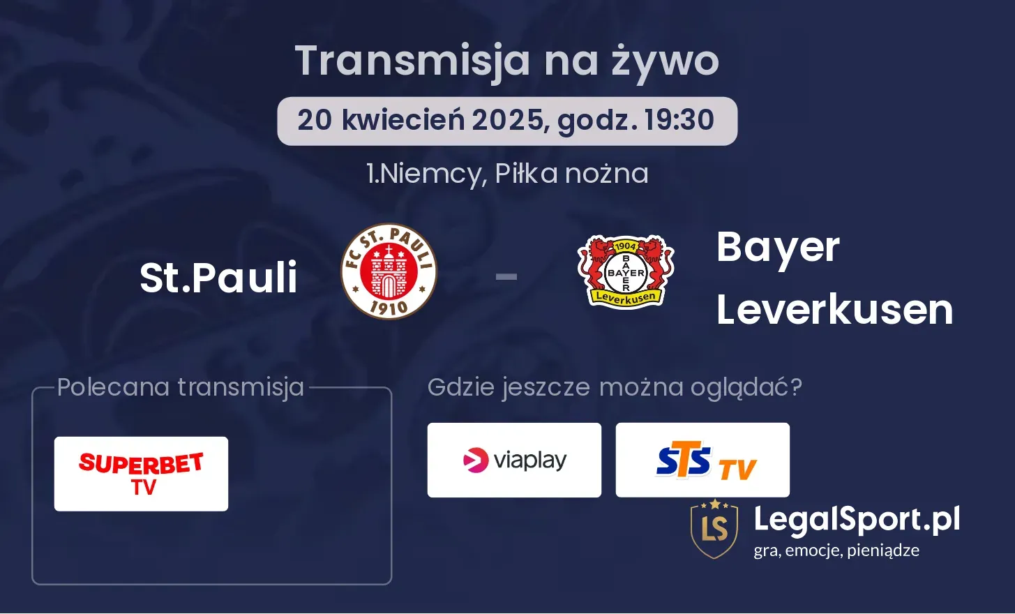 St.Pauli - Bayer Leverkusen gdzie oglądać?