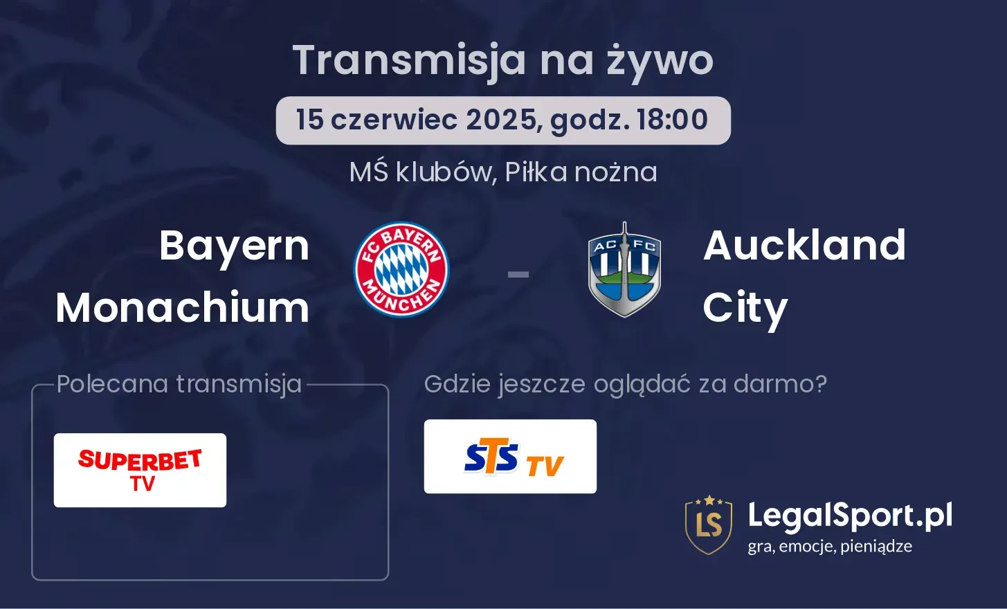 Bayern Monachium - Auckland City transmisja na żywo