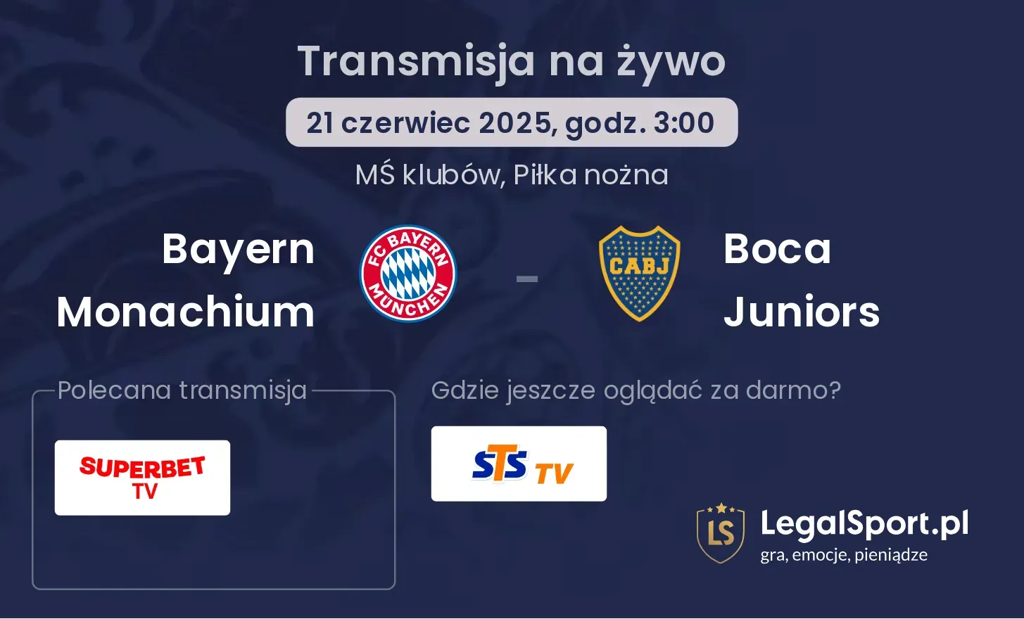 Bayern Monachium - Boca Juniors gdzie oglądać?