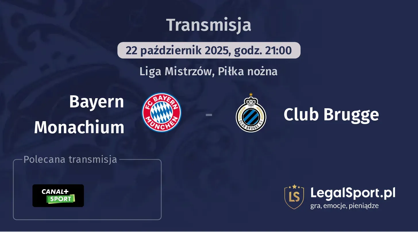 Bayern Monachium - Club Brugge Transmisje