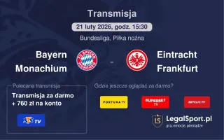 Bayern Monachium - Eintracht Frankfurt gdzie oglądać? (21.02)