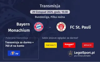Bayern Monachium - FC St. Pauli gdzie oglądać? (29.11)