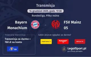Bayern Monachium - FSV Mainz 05 gdzie oglądać? (14.12)