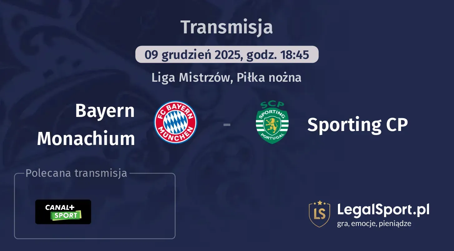 Bayern Monachium - Sporting CP Transmisje