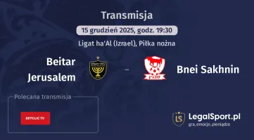 Beitar Jerusalem - Bnei Sakhnin gdzie oglądać? (15.12)