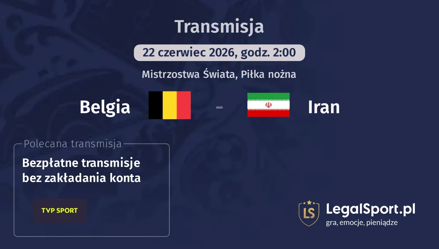 Belgia - Iran Transmisje