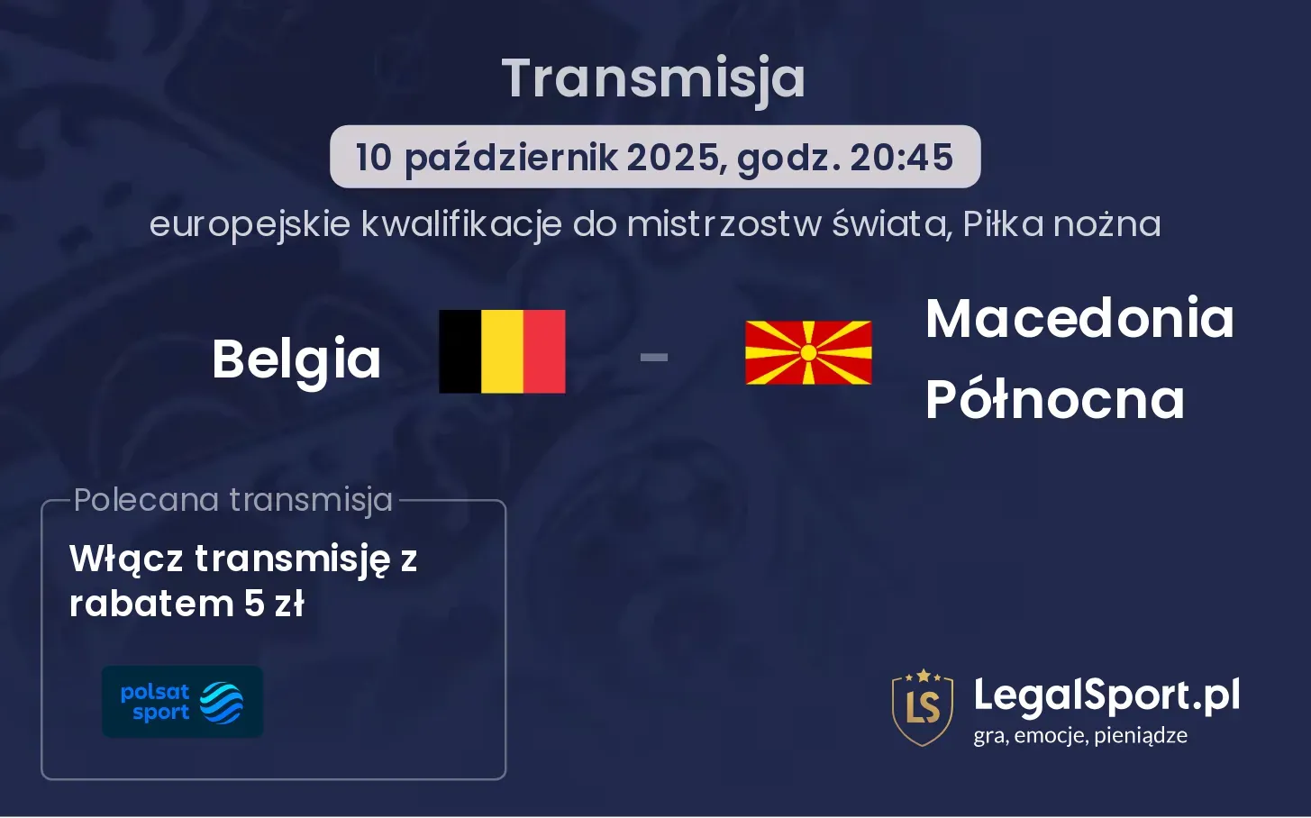 Belgia - Macedonia Północna gdzie oglądać?