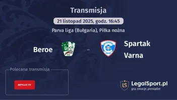 Beroe - Spartak Varna gdzie oglądać? (21.11)