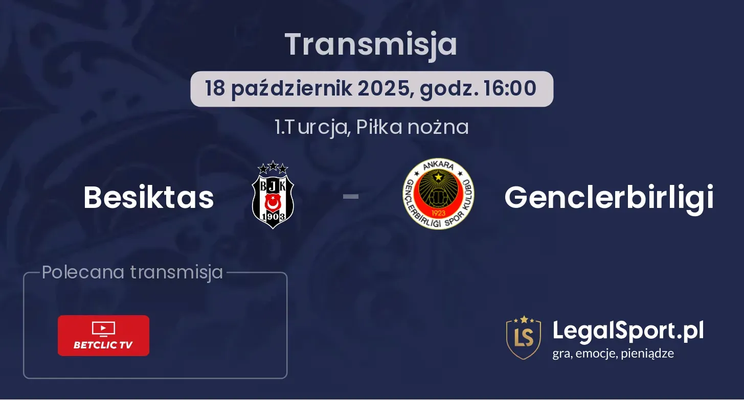 Besiktas - Genclerbirligi gdzie oglądać?