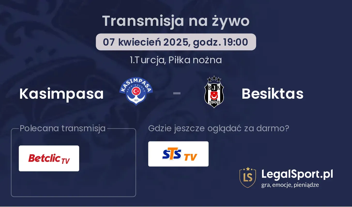 Kasimpasa - Besiktas gdzie oglądać?