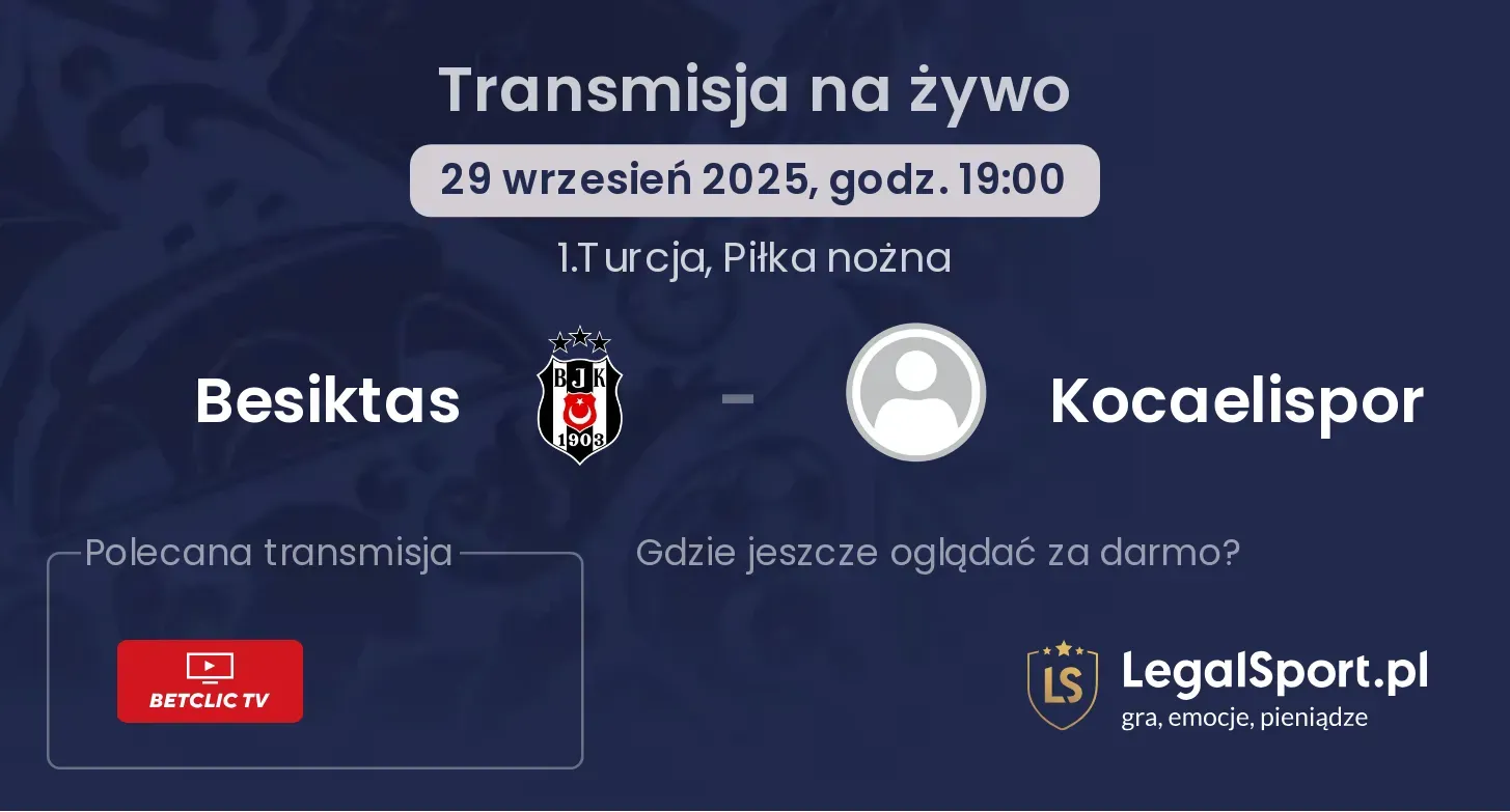 Besiktas - Kocaelispor gdzie oglądać?