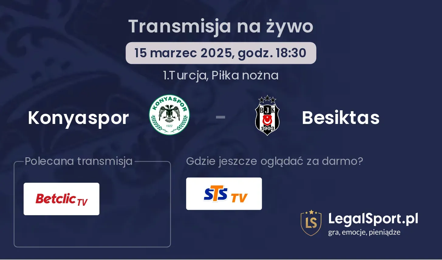 Konyaspor - Besiktas gdzie oglądać?