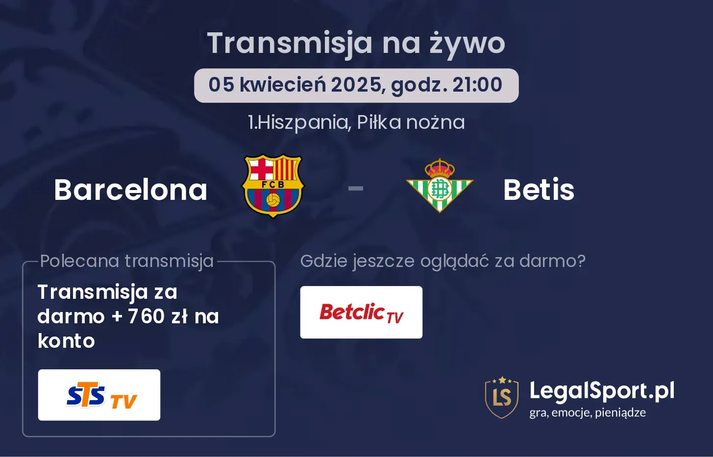 Barcelona - Betis gdzie oglądać?