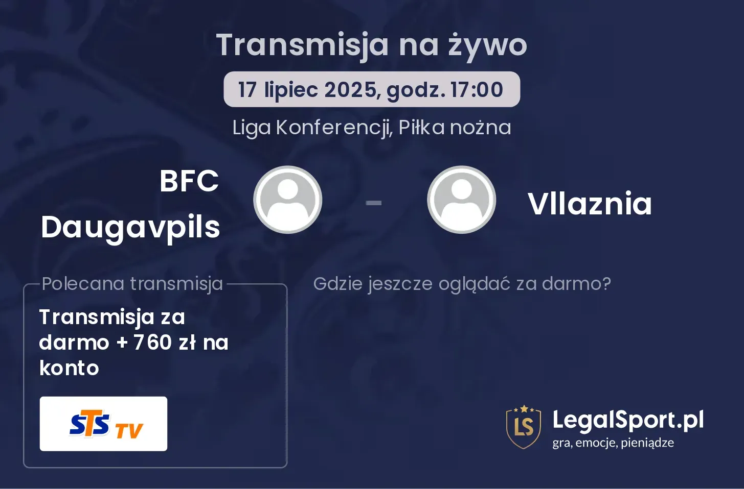 BFC Daugavpils - Vllaznia transmisja na żywo