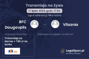 BFC Daugavpils - Vllaznia gdzie oglądać?
