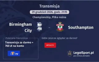 Birmingham City - Southampton gdzie oglądać? (29.12)