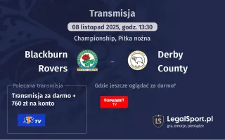 Blackburn Rovers - Derby County gdzie oglądać? (08.11)