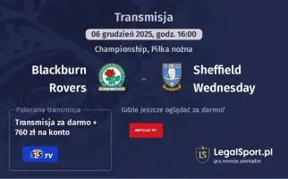 Blackburn Rovers - Sheffield Wednesday gdzie oglądać? (06.12)