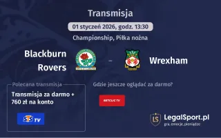 Blackburn Rovers - Wrexham gdzie oglądać? (01.01)