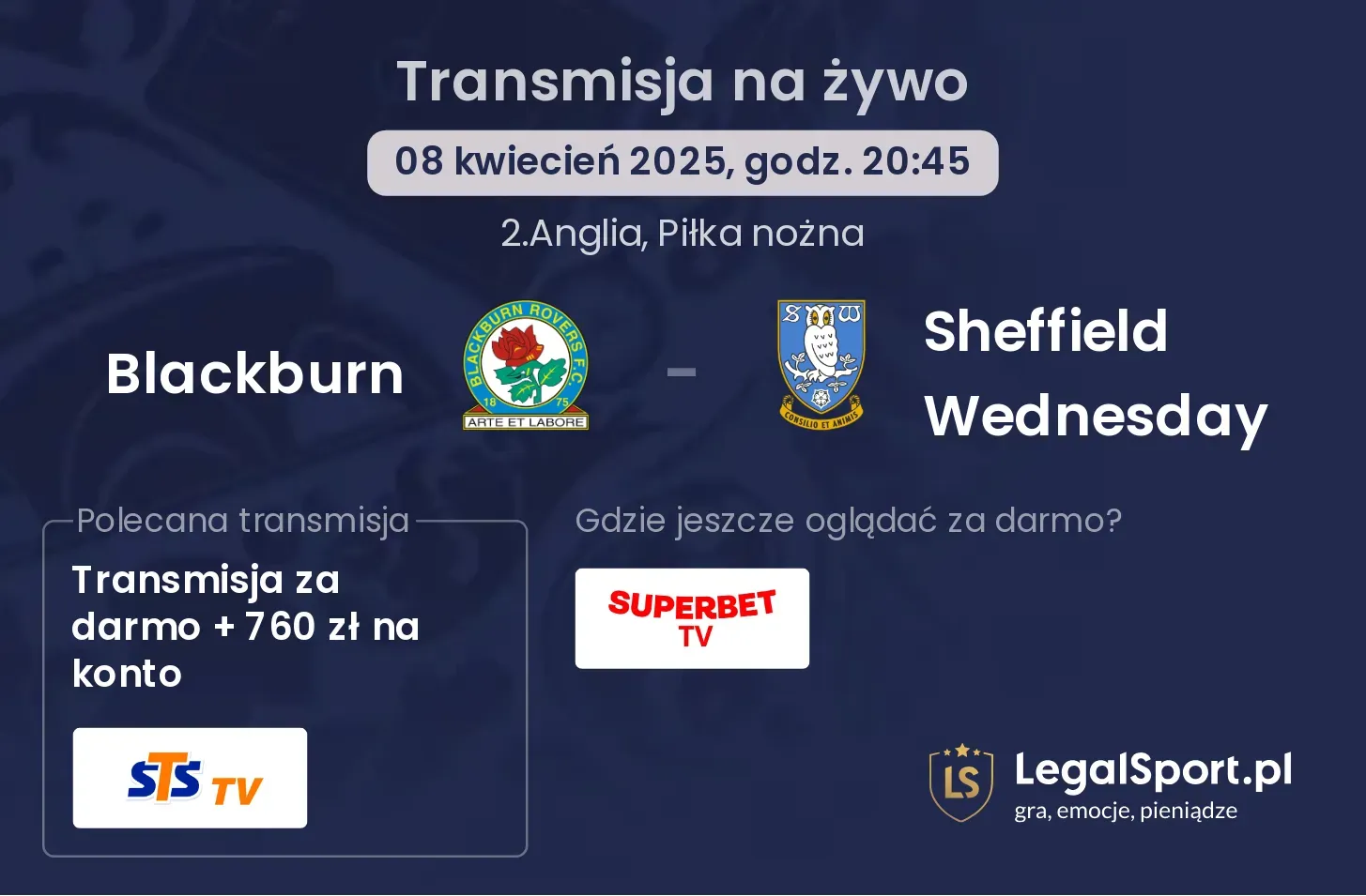 Blackburn - Sheffield Wednesday gdzie oglądać?