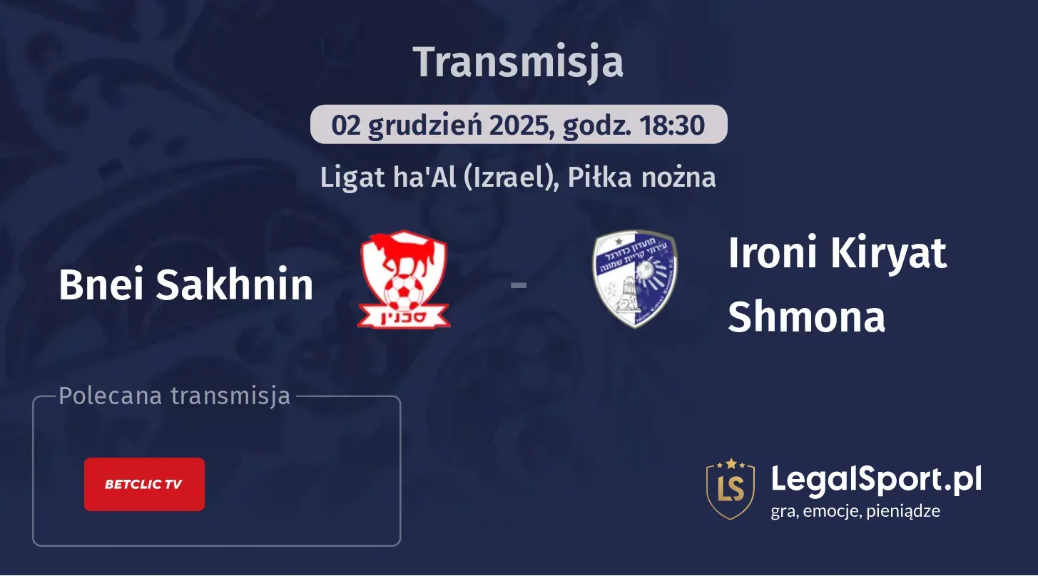 Bnei Sakhnin - Ironi Kiryat Shmona Transmisje