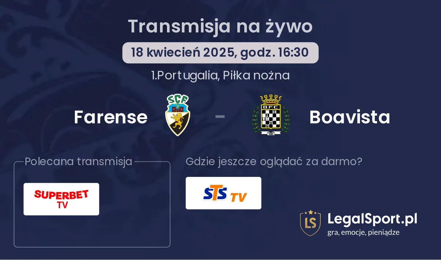 Farense - Boavista gdzie oglądać transmisję?
