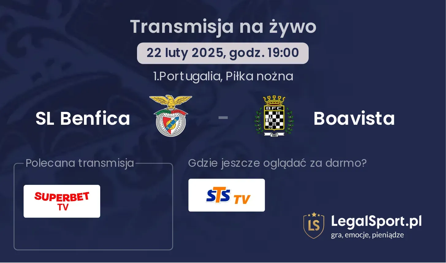 SL Benfica - Boavista gdzie oglądać transmisję?