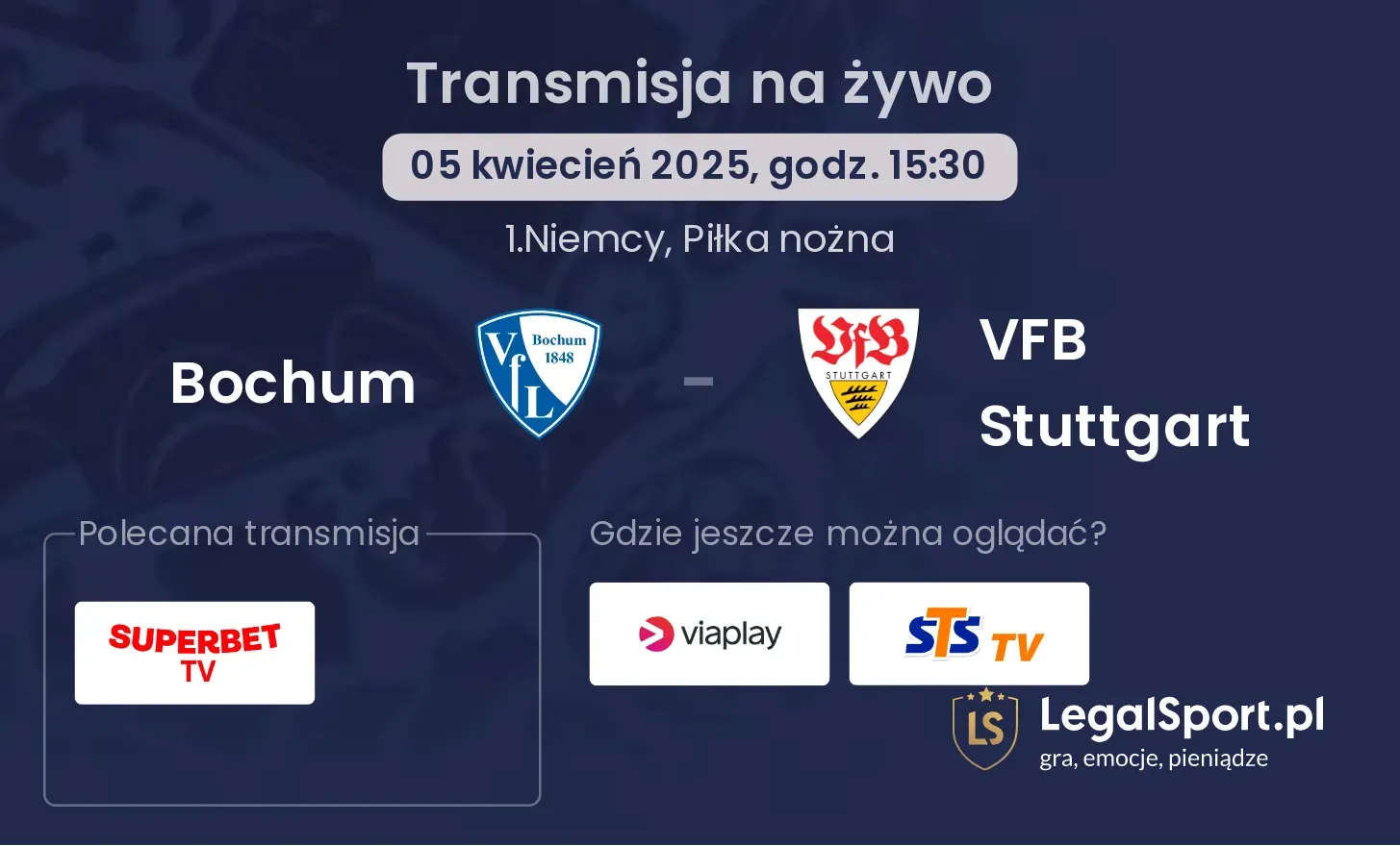 Bochum - VFB Stuttgart gdzie oglądać?