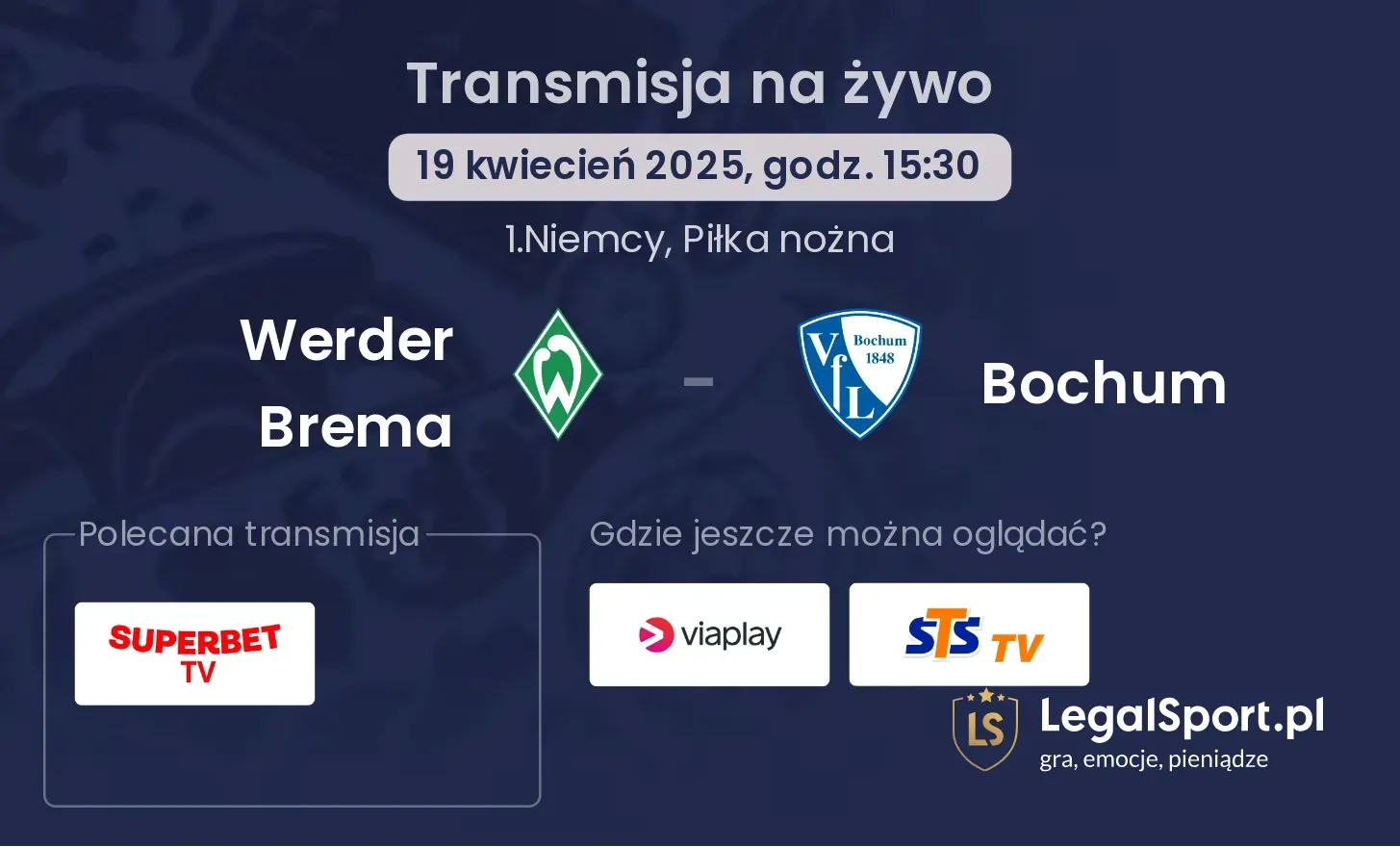 Werder Brema - Bochum gdzie oglądać?