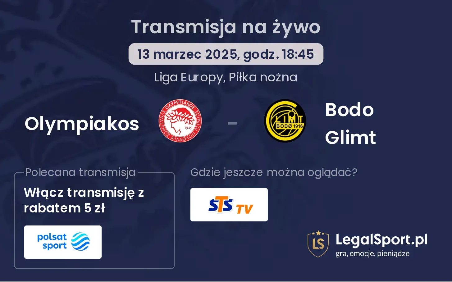 Olympiakos - Bodo Glimt gdzie oglądać?
