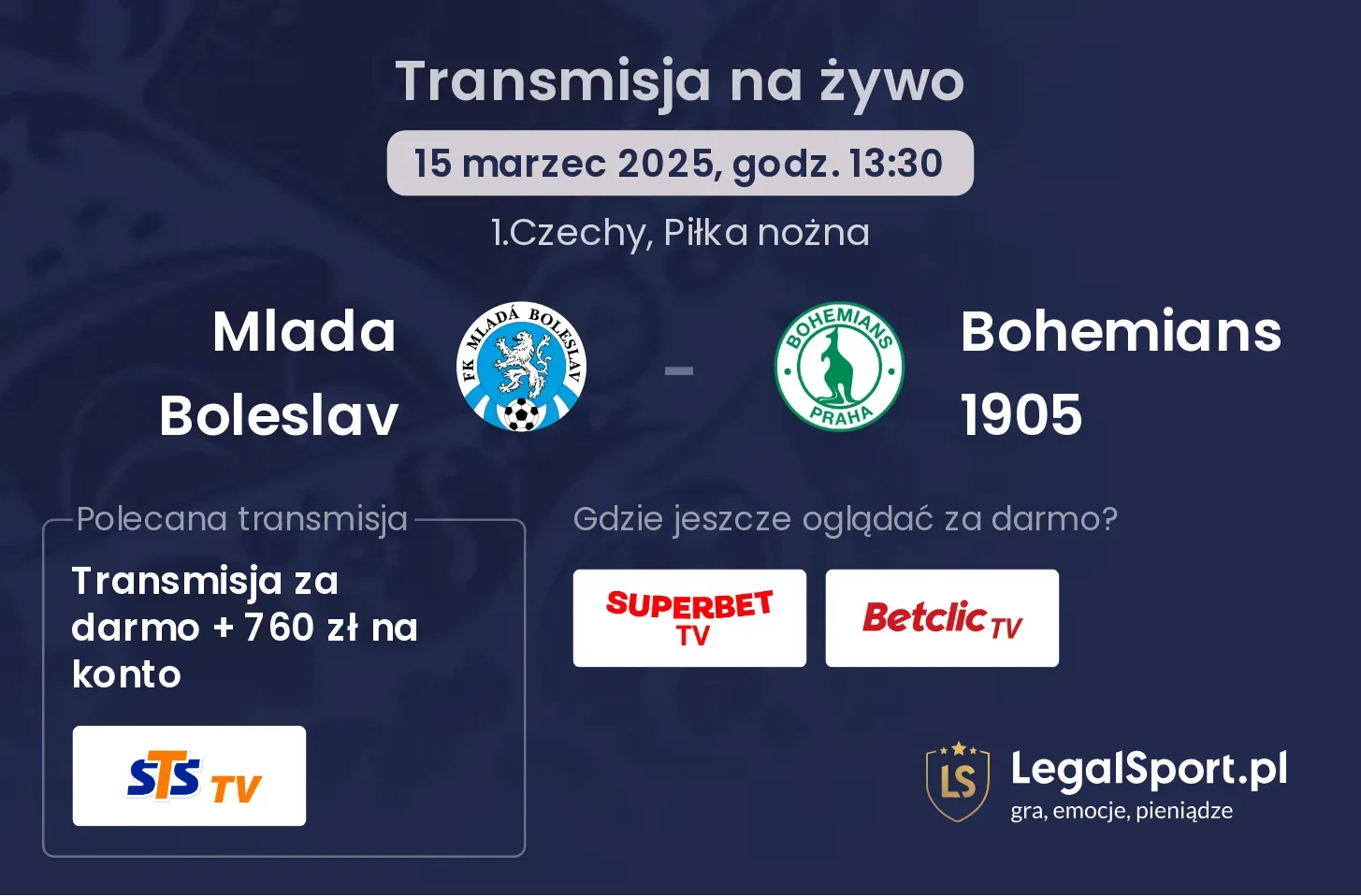 Mlada Boleslav  - Bohemians 1905 gdzie oglądać?