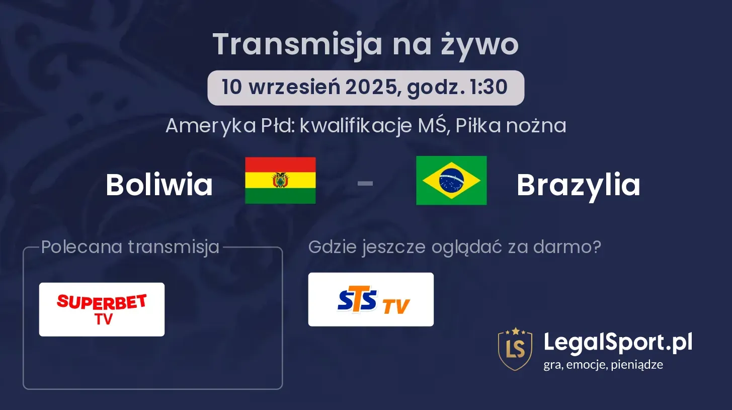 Boliwia - Brazylia transmisja na żywo
