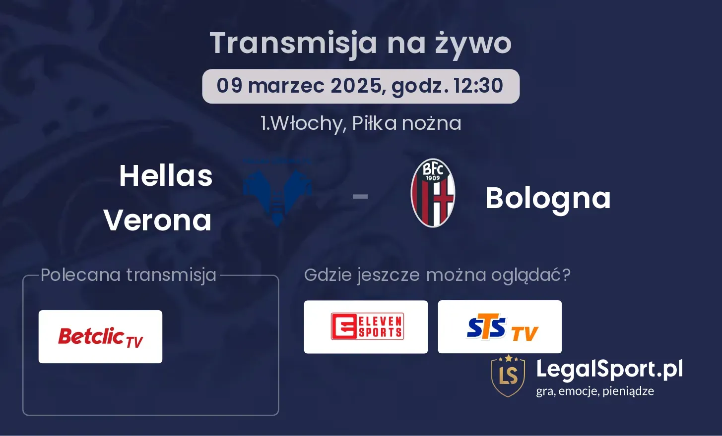 Hellas Verona - Bologna gdzie oglądać?