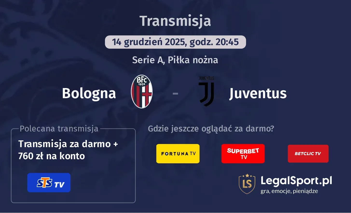 Bologna - Juventus Transmisje