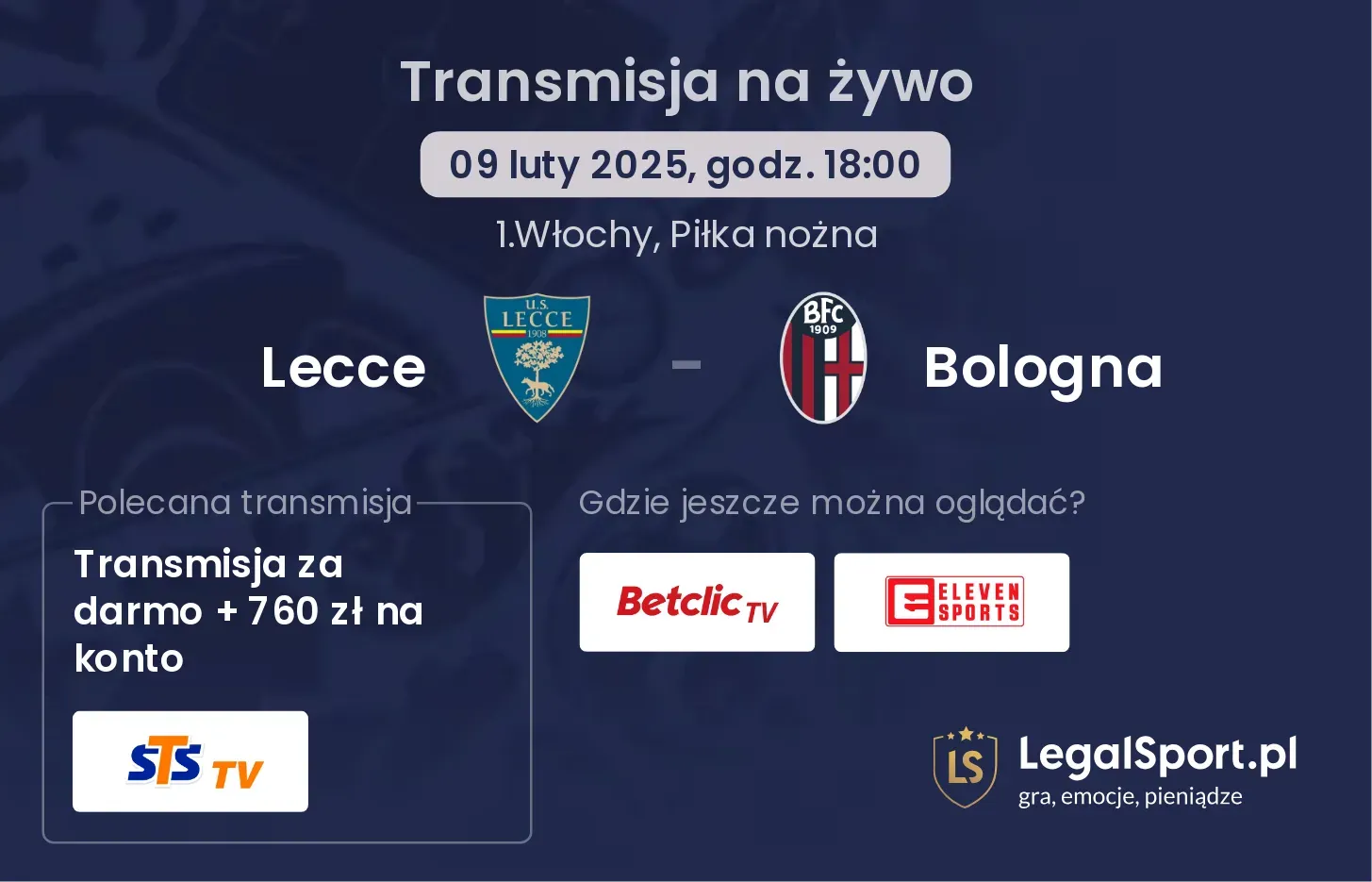Lecce - Bologna gdzie oglądać?