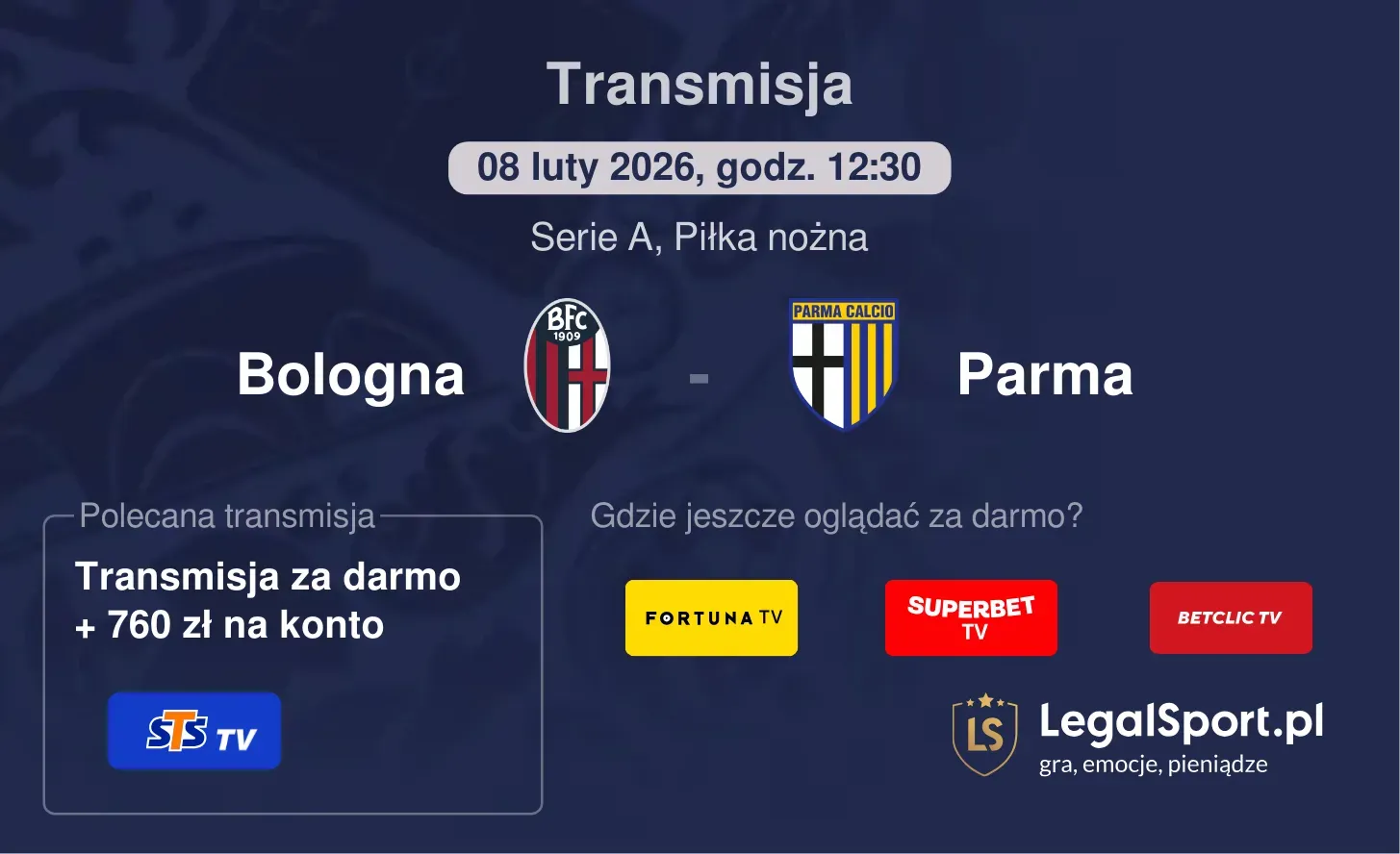 Bologna - Parma Transmisje