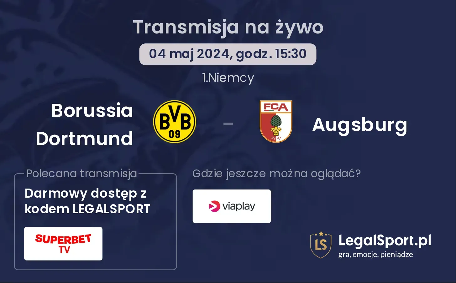 Borussia Dortmund - Augsburg transmisja na żywo
