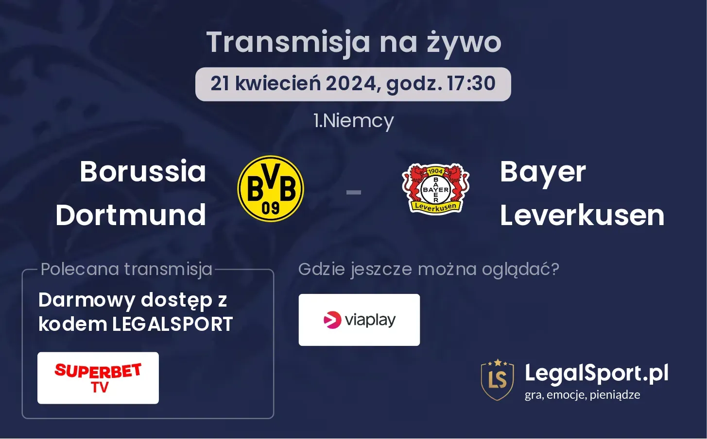 Borussia Dortmund - Bayer Leverkusen transmisja na żywo